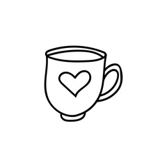Hand drawn, doodle style coffee, chocolate, cocoa, tea, cappuccino mug, cup illustration.