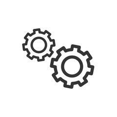 Gear icon black color editable. Gear symbol Flat vector sign isolated on white background. Simple vector illustration for graphic and web design