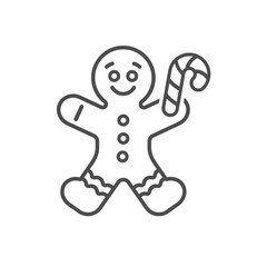 Gingerbread Man Vector Illustration Icon 