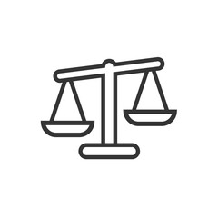 Law scale vector icon, justice symbol. Modern, simple flat vector illustration for web site or mobile app