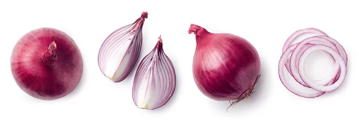 Acrylic prints Fresh vegetables Fresh whole and sliced red onion