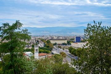 Panoramic view of Plovdiv City in summer 1