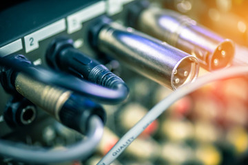 Light and color on the sound system control panel.