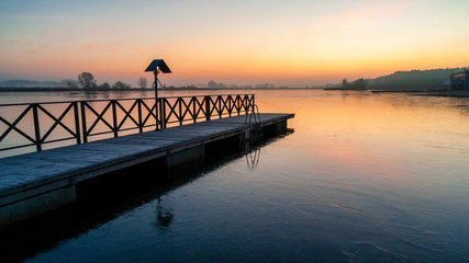Zalew Dojlidzki, Grudniowy poranek,Dojlidy, Białystok,Podlasie