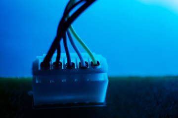 Wire Connector Detail. Close-up detailed plan. The concept of the Internet, communications,...