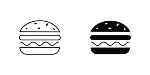 fast food vector isolated icon. burger icon. hamburger vector symbol