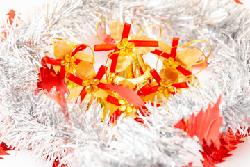 Christmas decoration banner isolated for tree ornaments