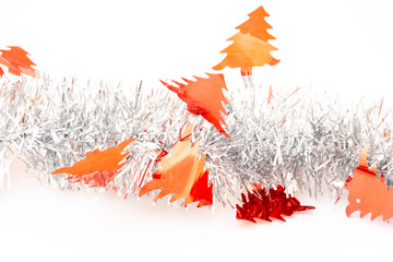 Christmas decoration banner isolated for tree ornaments
