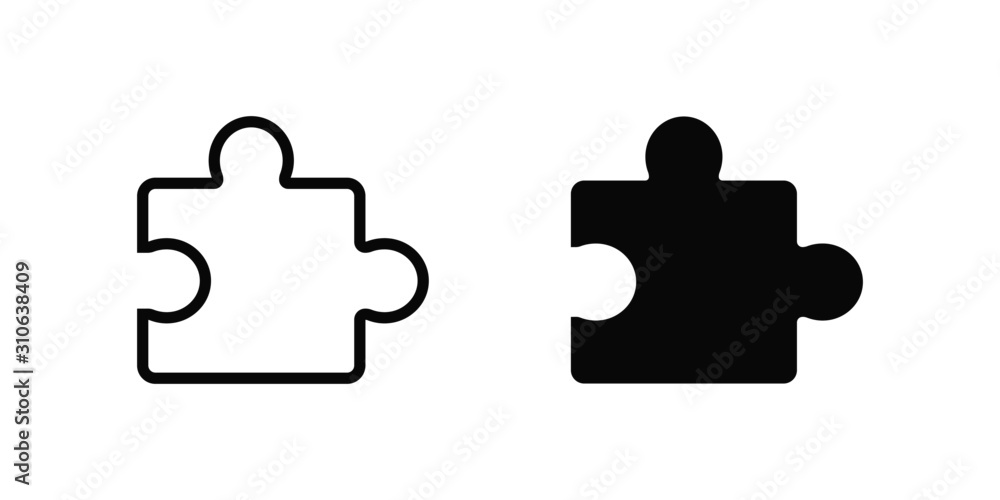 Poster puzzle vector isolated icon. piece vector sign