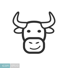Bull icon. Farm animal vector illustration