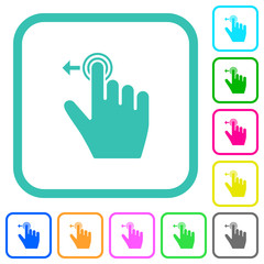 Right handed slide left gesture vivid colored flat icons