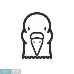 Dove icon. Animal head vector symbol