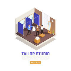 Tailor Studio Isometric Composition 