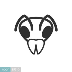 Bee icon. Animal head vector symbol