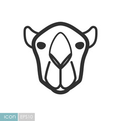 Camel icon. Animal head vector symbol