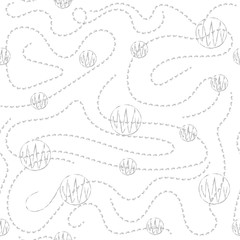 Abstract vector seamless monochrome pattern of the trajectories of the planets in the Galaxy, it is possible to replace the background of the substrate