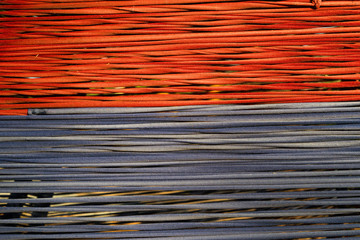 Faded red and blue fabric.