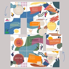 A set of social network post templates. For personal and business accounts