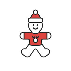 Gingerbread Man Vector Illustration Icon 