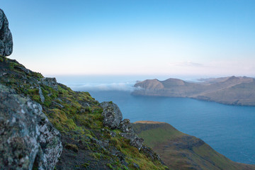 Naklejka premium Beautiful views of the Faroe Islands from a bird flight