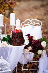 wedding cake with flowers