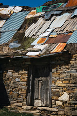 An old house with the tin roof