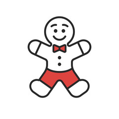 Gingerbread Man Vector Illustration Icon 