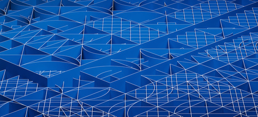 Abstract background for branding and packaging presentation. Blue color geometric pattern background. 3d rendering illustration.