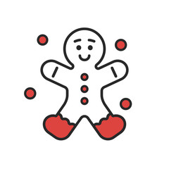 Gingerbread Man Vector Illustration Icon 