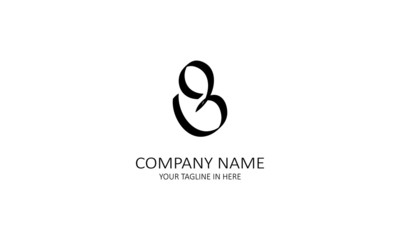 Fototapeta premium The concept of the logo with the initials letter B is a simple classical model handwritten script, very suitable for a symbol or company logo in an art or photography midwife