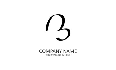 The concept of the logo with the initials letter B is a simple classical model handwritten script, very suitable for a symbol or company logo in an art or photography midwife