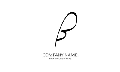 The concept of the logo with the initials letter B is a simple classical model handwritten script, very suitable for a symbol or company logo in an art or photography midwife