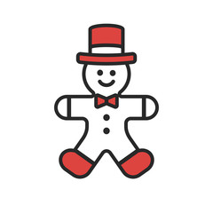 Gingerbread Man Vector Illustration Icon 