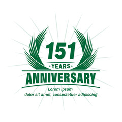 151 years logo design template. 151st anniversary vector and illustration.