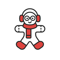 Gingerbread Man Vector Illustration Icon 