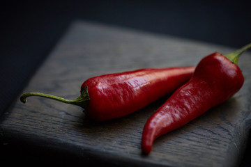 red chili pepper in the dark
