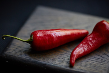 red chili pepper in the dark