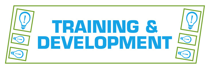 Training And Development Green Blue Border Boxes Horizontal 