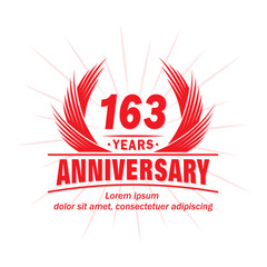 163 years logo design template. 163rd anniversary vector and illustration.