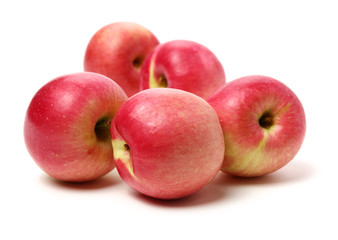 Red apples isolated on white background