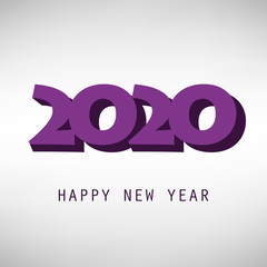 Simple Purple and Grey New Year Card, Cover or Background Design Template - 2020
