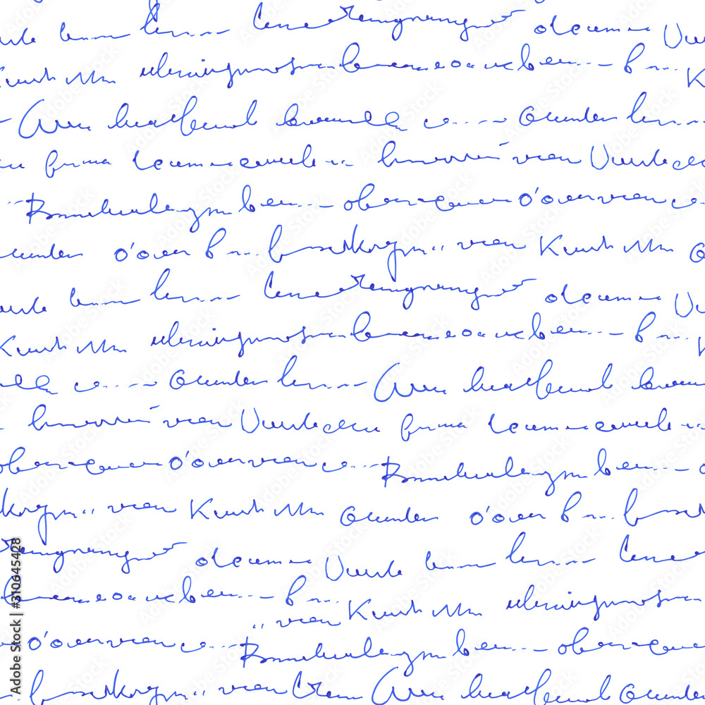 Poster handwritten abstract text seamless pattern, vector cursive script background, imitation of hand-draw