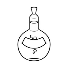 Vector image of bottle for chemical experiments.