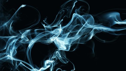 abstract blue smoke on black background