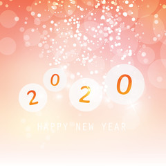 Best Wishes - Orange and White Abstract Modern Style Happy New Year Greeting Card, Cover or Background, Creative Design Template - 2020