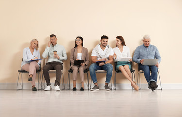 People waiting for job interview in office