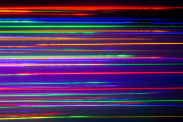 Stripes of different colored LED lights. Abstract colorful background. Red, green and blue color...