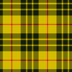 Tartan plaid yellow and black seamless checkered vector pattern.