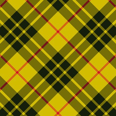 Tartan plaid yellow and black seamless checkered vector pattern.