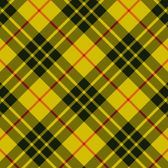 Tartan plaid yellow and black seamless checkered vector pattern.